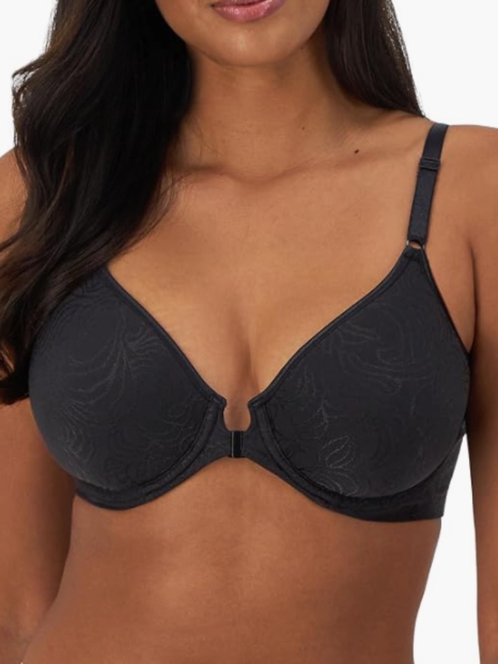 Bali Comfort Revolution Front Close Shaping Underwire Bra Black 40DD 12191